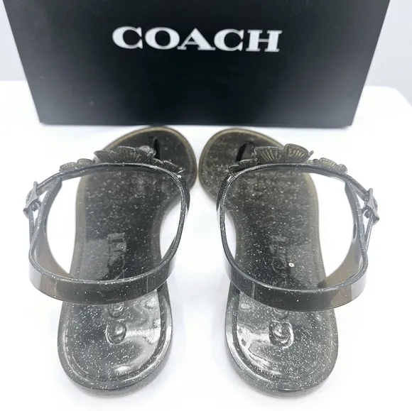Coach Women's Black Jelly Sandals