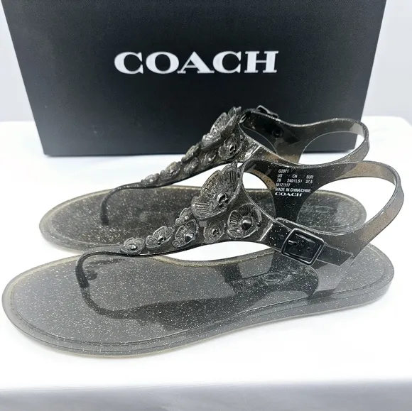 Coach Women's Black Jelly Sandals