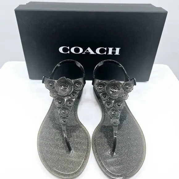 Coach Women's Black Jelly Sandals