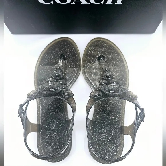 Coach Women's Black Jelly Sandals