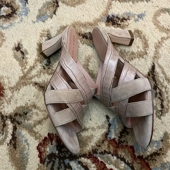 COLE HAAN April Suede Comfort Mule Sandals Size 7.5