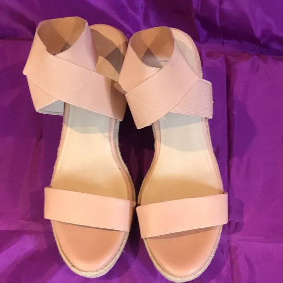 Cole Haan Cloudfeel Nude rose espadrille wedge sandals prom homecoming wedding