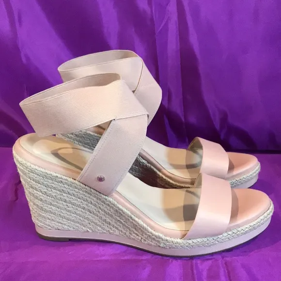 Cole Haan Cloudfeel Nude rose espadrille wedge sandals prom homecoming wedding