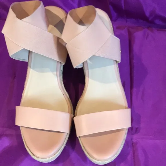 Cole Haan Cloudfeel Nude rose espadrille wedge sandals prom homecoming wedding