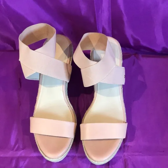 Cole Haan Cloudfeel Nude rose espadrille wedge sandals prom homecoming wedding