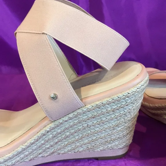 Cole Haan Cloudfeel Nude rose espadrille wedge sandals prom homecoming wedding
