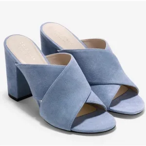 Cole Haan Gabby Slip-On Block-Heel Sandals in Blue Size 10.