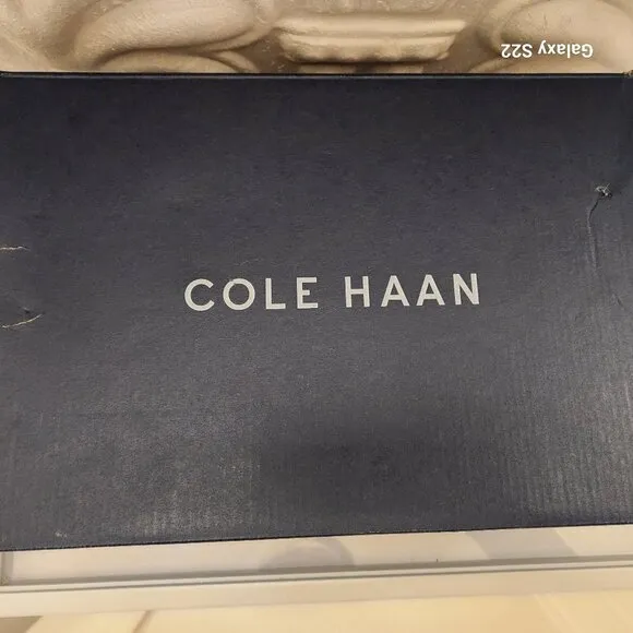 Cole Haan Gold Leather &quot;Josie&quot; Block Heel Sandals. NIB. Size 10