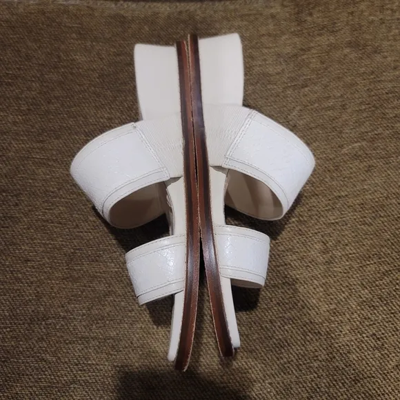 Cole Haan Ivory Snake Print Wesley Demi Wedge Sandals Size 5.5