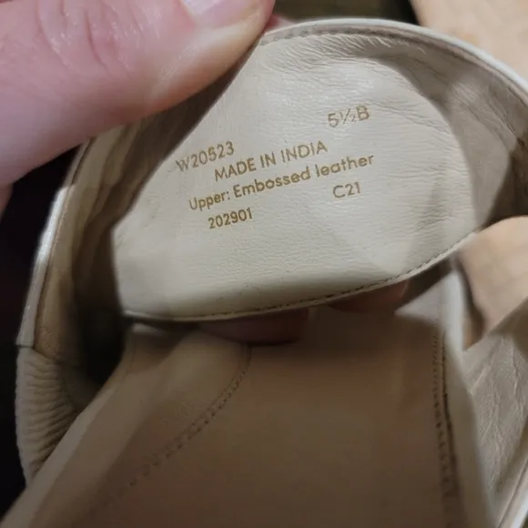 Cole Haan Ivory Snake Print Wesley Demi Wedge Sandals Size 5.5