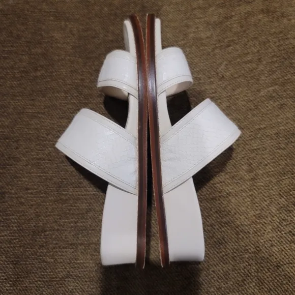 Cole Haan Ivory Snake Print Wesley Demi Wedge Sandals Size 5.5