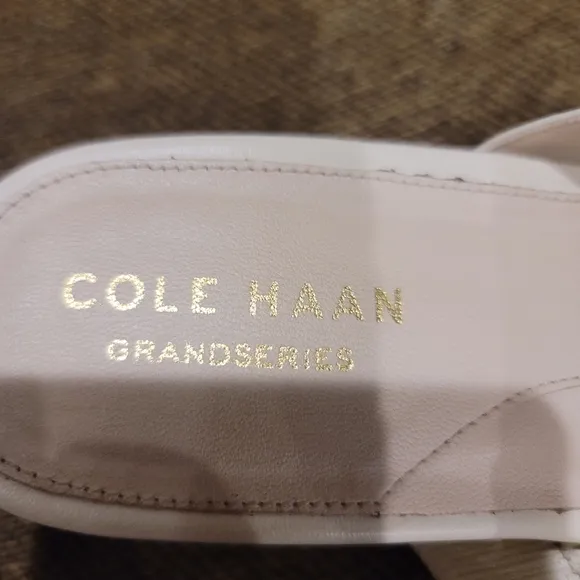 Cole Haan Ivory Snake Print Wesley Demi Wedge Sandals Size 5.5