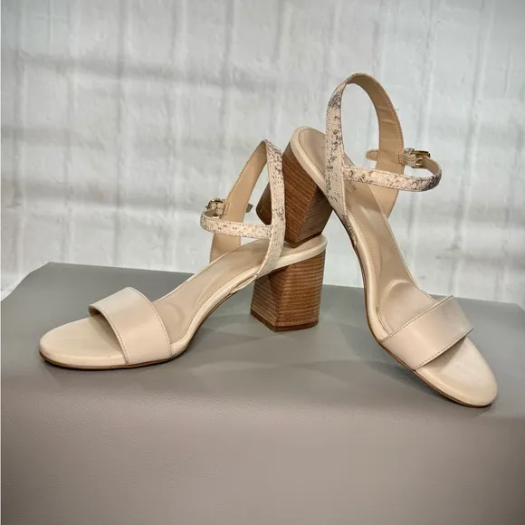 Cole Haan Josie Snakeskin Block-Heel Sandals