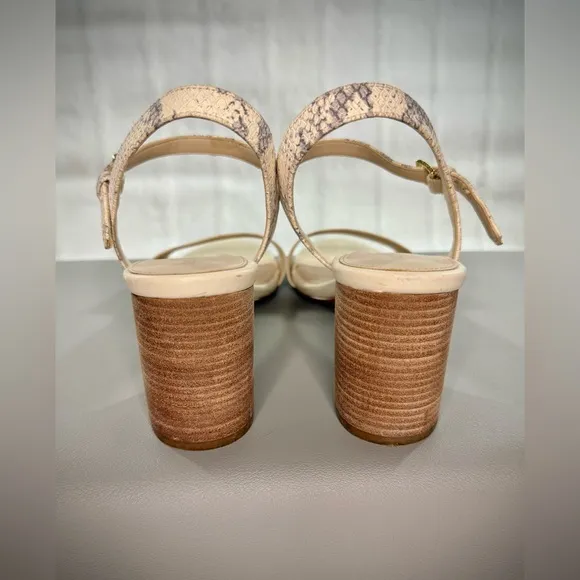 Cole Haan Josie Snakeskin Block-Heel Sandals