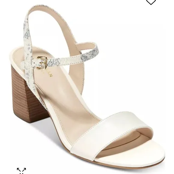 Cole Haan Josie Snakeskin Block-Heel Sandals