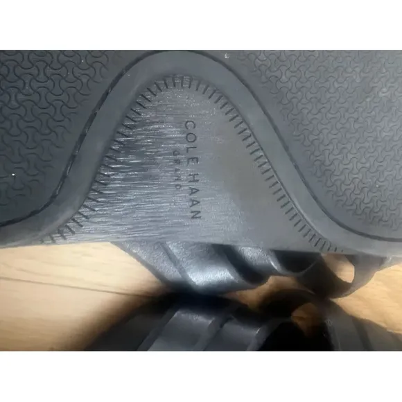 Cole Haan Mens Feathercraft Slide Sandals Black Leather Slip On Size 11