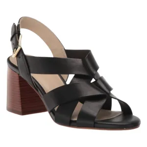 Cole Haan Sandals Womens Size 10.5 Black Faux Leather Heeled Slingback Jamie NEW