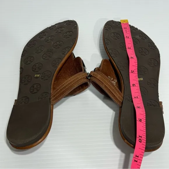 COPY - Tory Burch Alex Brown Leather Thong Sandals Size 8 1/2