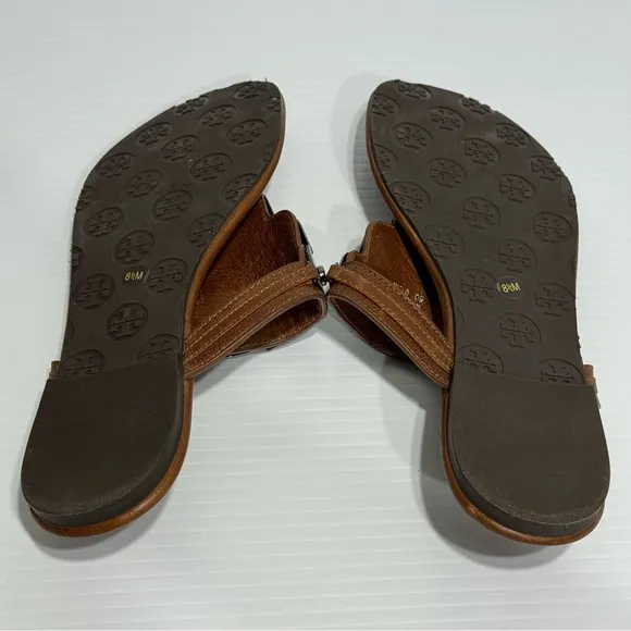 COPY - Tory Burch Alex Brown Leather Thong Sandals Size 8 1/2