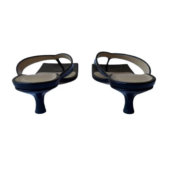 Croc Embossed Kitten Heel Sandals