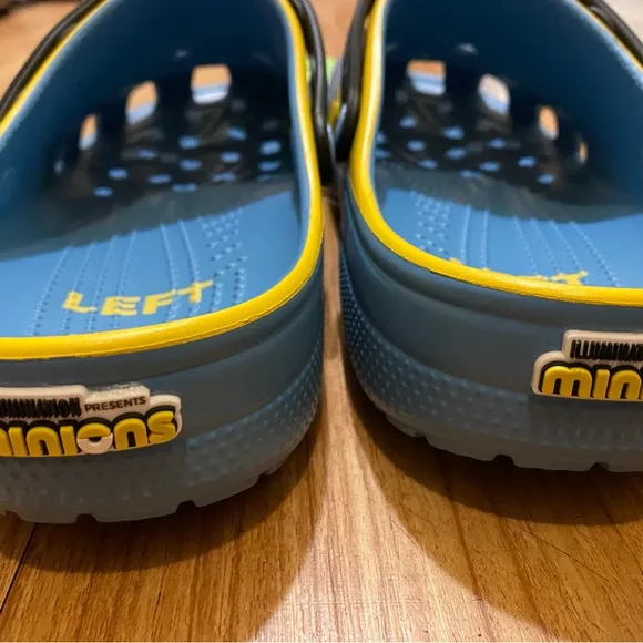 CROCS Blue and Yellow Sandals with Playful Design
