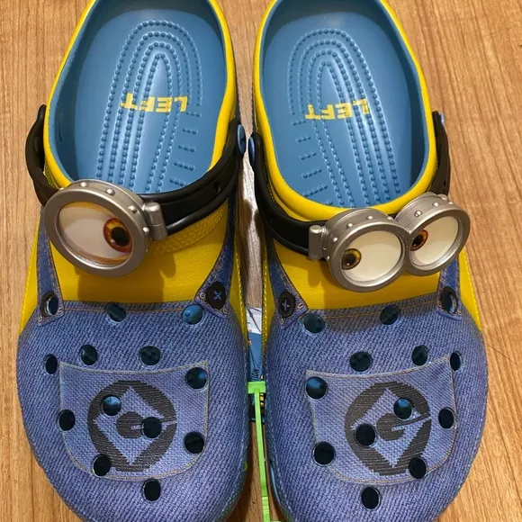 CROCS Blue and Yellow Sandals with Playful Design