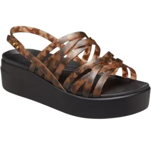 CROCS Brooklyn Tortoise Strappy Wedge Literide Sandals Size 9 New W/O Tags