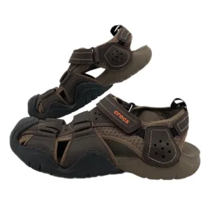 CROCS Brown Leather Sandals | Comfort for Every Step