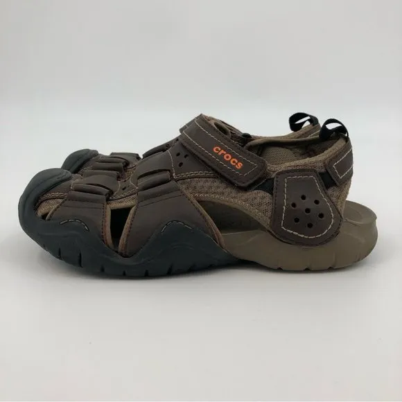 CROCS Brown Leather Sandals | Comfort for Every Step