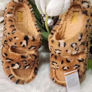 Crocs Classic Cozzzy Animal Print Fuzzy Slippers Mens12 New