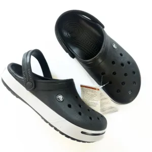 Crocs Crocband II Clog Slip On Sandals Shoes Womens 9 Men’s 7 New Black White