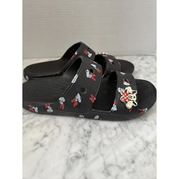 CROCS Disney Parks Exclusive 2021 MINNIE MOUSE BOWS SANDALS Women's 10, Men's 8