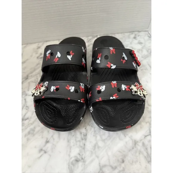 CROCS Disney Parks Exclusive 2021 MINNIE MOUSE BOWS SANDALS Women's 10, Men's 8