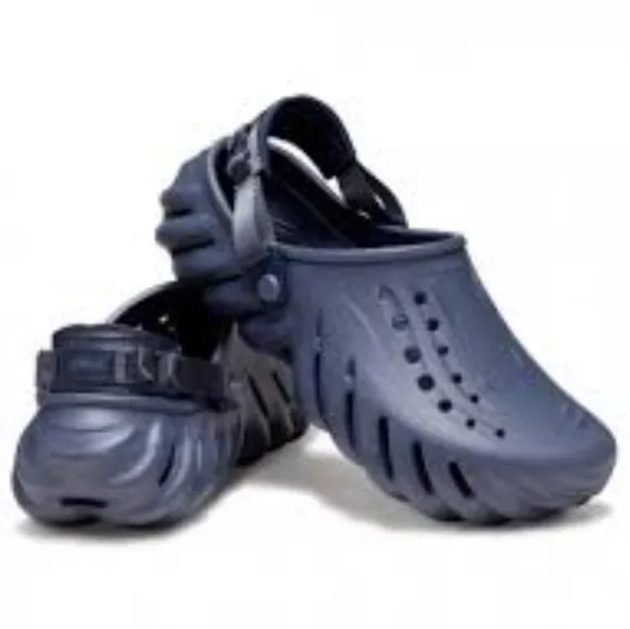 Crocs echo clog rubber sandals Bleu slingback vacation beach women 7