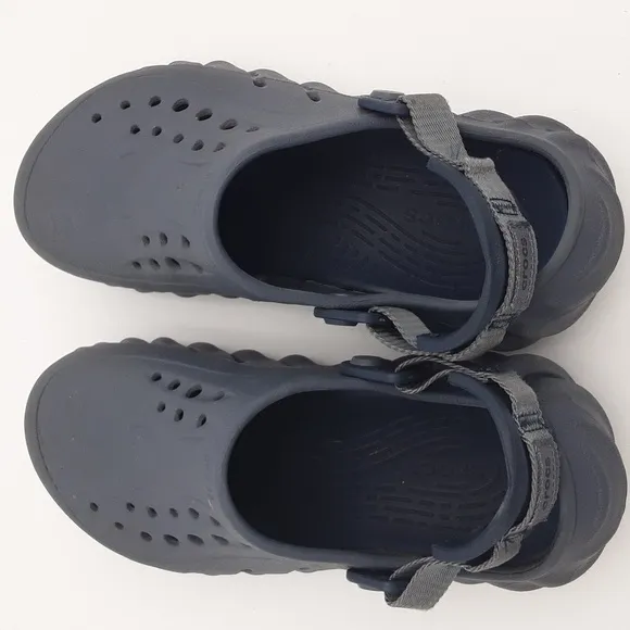 Crocs echo clog rubber sandals Bleu slingback vacation beach women 7