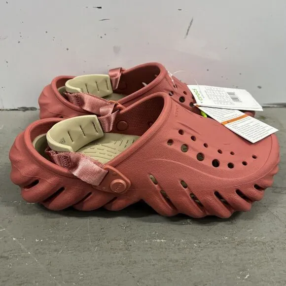 Crocs‎ Echo Clog (Womens 9 Mens 7) Slip On Shoes Sandals Strawberry Wine Red New