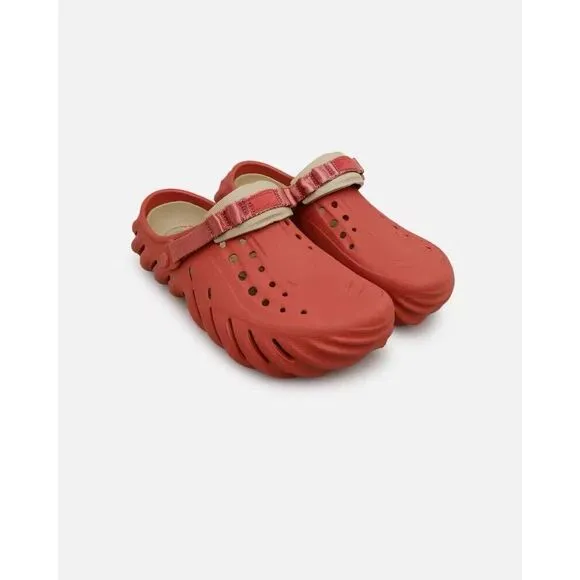 Crocs‎ Echo Clog (Womens 9 Mens 7) Slip On Shoes Sandals Strawberry Wine Red New