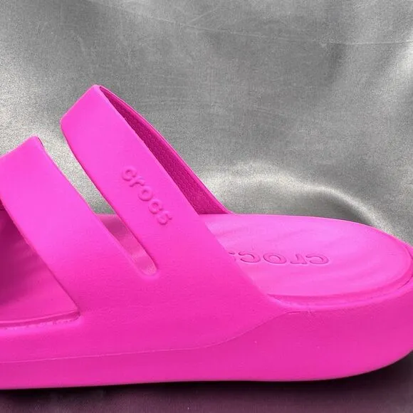 Crocs Getaway Strappy Sandals Women's 6 Pink Crush Flip Flop Beach Outdoor Slide