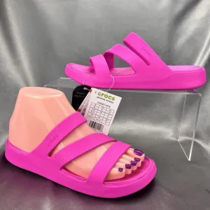 Crocs Getaway Strappy Sandals Women's 6 Pink Crush Flip Flop Beach Outdoor Slide