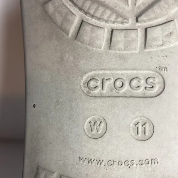 CROCS Gray Sloane Diamante Embellished Cross Strap Wedge Slide Sandals