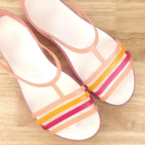 Crocs Isabella Jelly Sandals Womens Size 9 Strappy Slip On Open Toe Shoes 202465