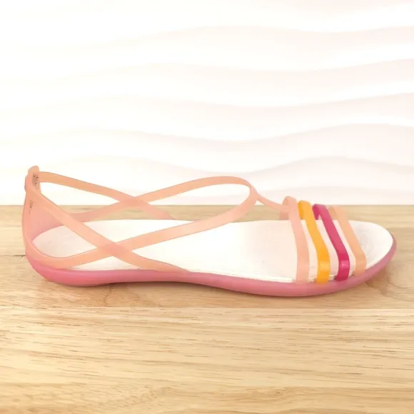 Crocs Isabella Jelly Sandals Womens Size 9 Strappy Slip On Open Toe Shoes 202465