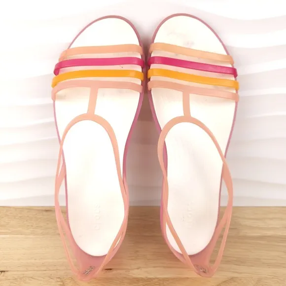 Crocs Isabella Jelly Sandals Womens Size 9 Strappy Slip On Open Toe Shoes 202465