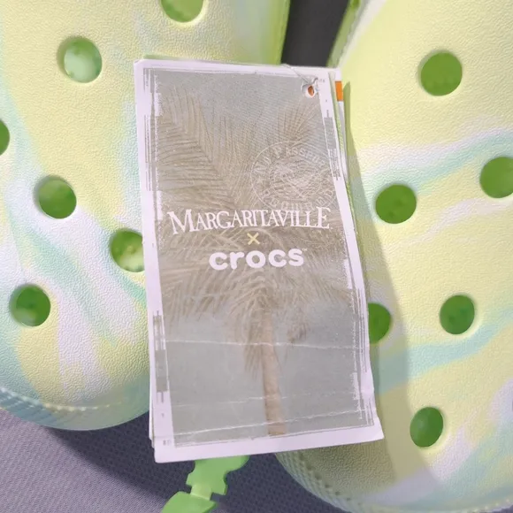 Crocs Margaritaville‎ Men's Sandals Neon Green &amp; Blue Size M13