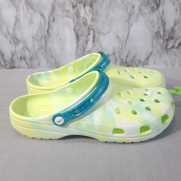 Crocs Margaritaville‎ Men's Sandals Neon Green &amp; Blue Size M13
