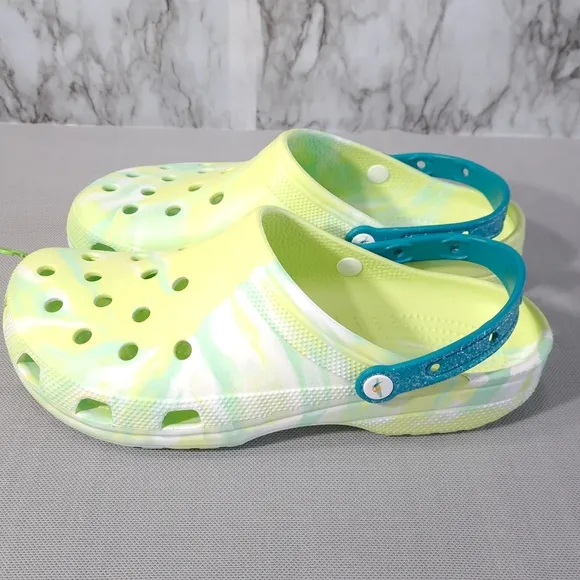 Crocs Margaritaville‎ Men's Sandals Neon Green &amp; Blue Size M13