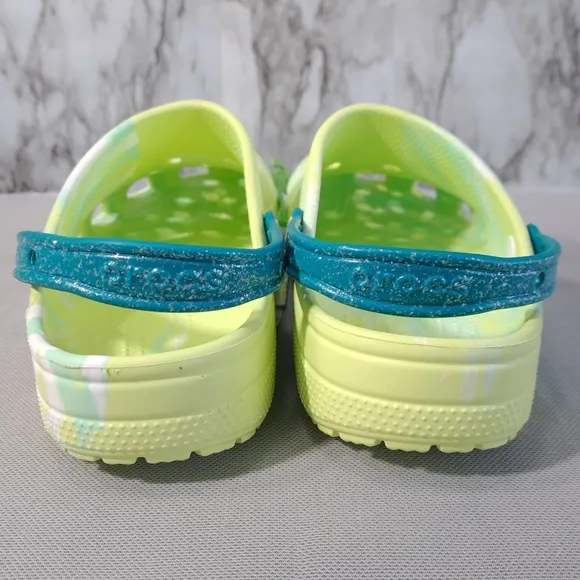 Crocs Margaritaville‎ Men's Sandals Neon Green &amp; Blue Size M13