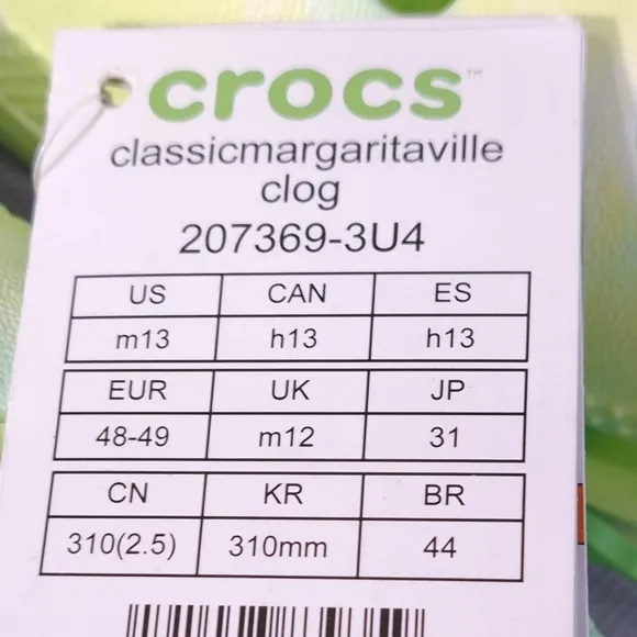 Crocs Margaritaville‎ Men's Sandals Neon Green &amp; Blue Size M13