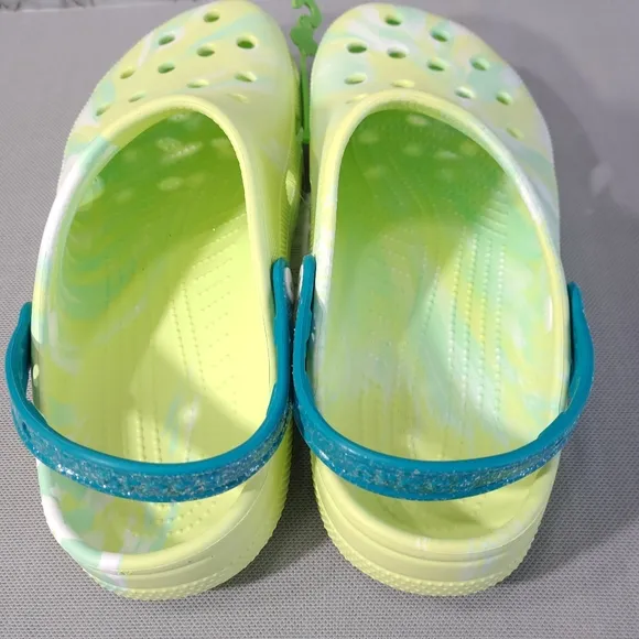 Crocs Margaritaville‎ Men's Sandals Neon Green &amp; Blue Size M13