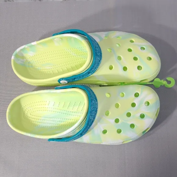 Crocs Margaritaville‎ Men's Sandals Neon Green &amp; Blue Size M13